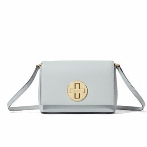 Kate Spade Pale Blue Saffiano Leather Crossbody Bag with Twist Lock